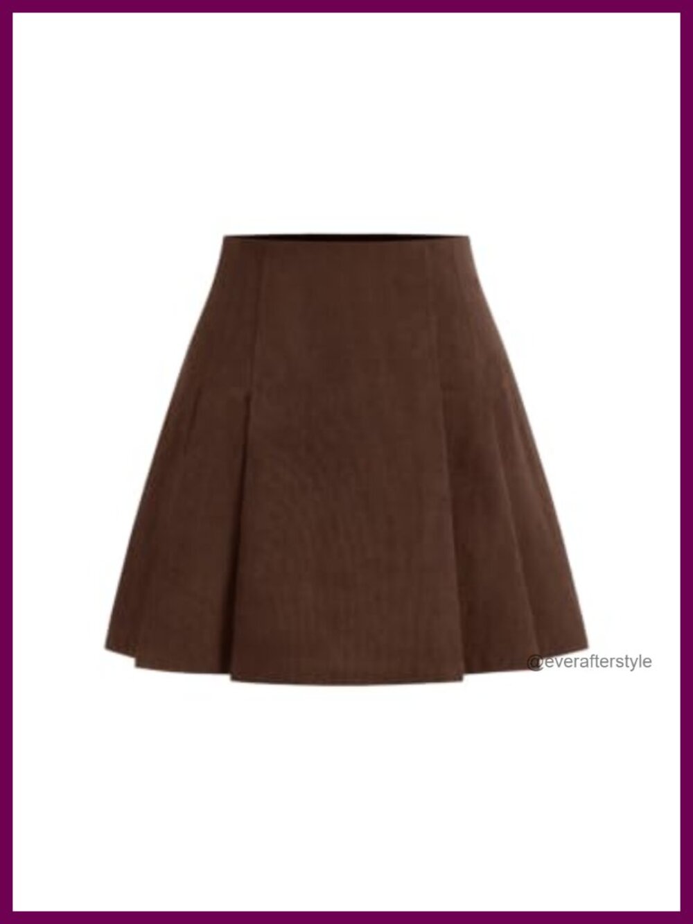 Pleated Corduroy Mini Skirt Mid Rise Regular Fit Side Zip Pull On